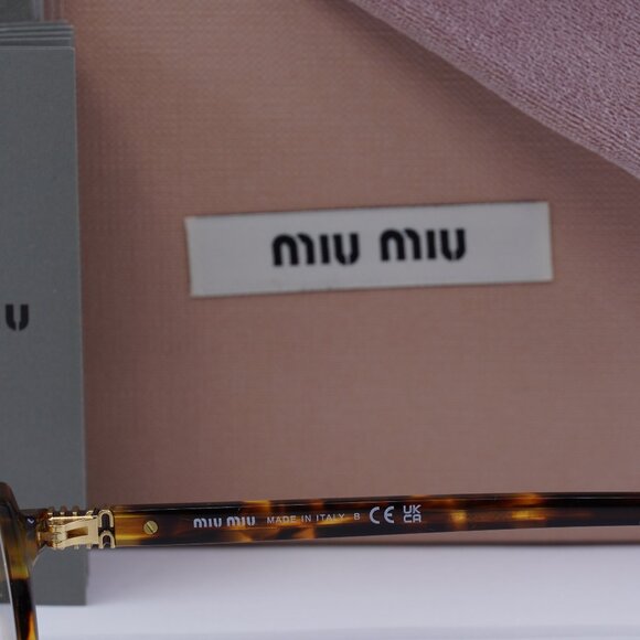 Miu Miu MU11ZS 14L08N Rectangle Sunglasses - Havana / Blue Light Block